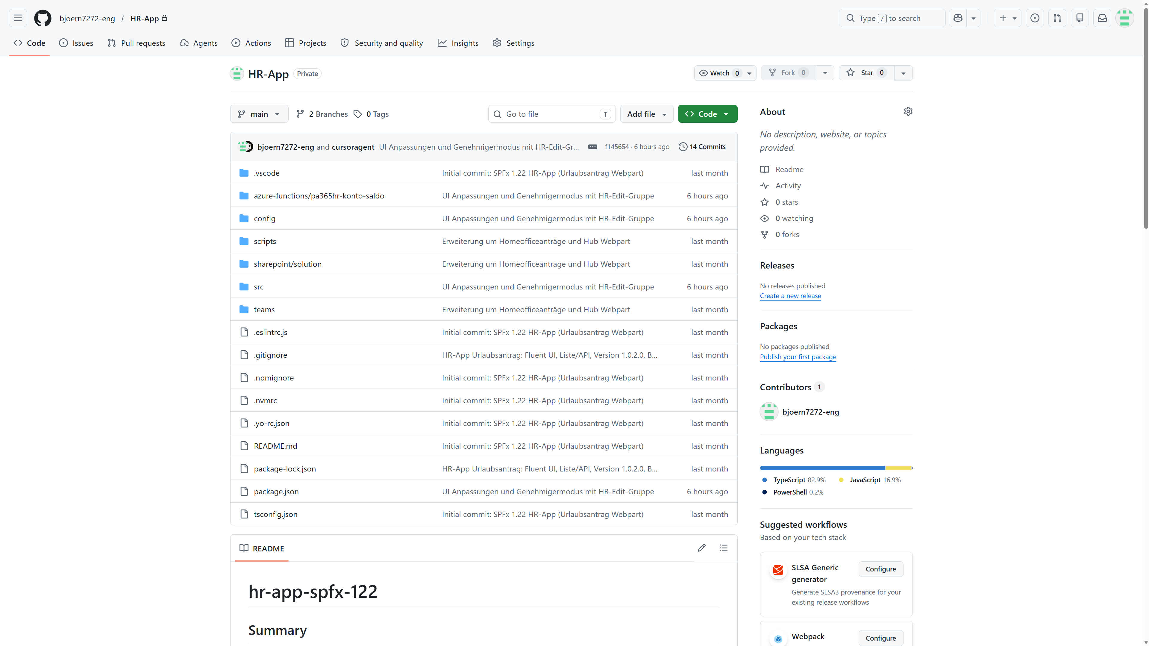 GitHub-Repository als zentrale Quelle für HR-Lösung und Releases