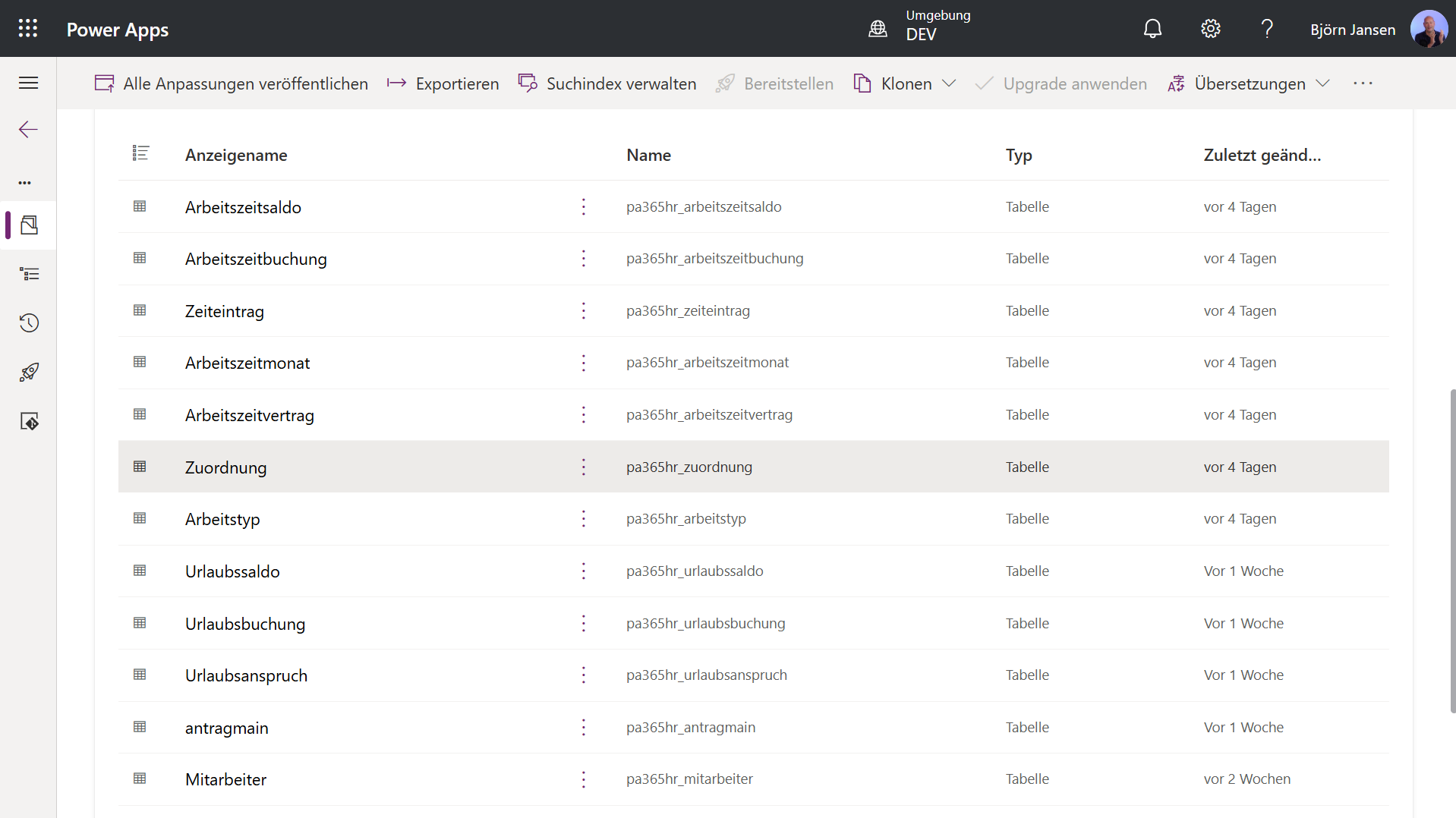 Dataverse-Struktur mit Zuordnungstabelle für Lexware-Kundendaten in Microsoft 365
